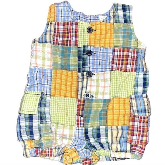 4/$25 B.T. Kids Patchwork Romper - Picture 1 of 5